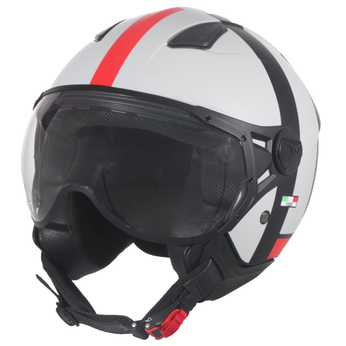 Helm vito jet moda weiß/schwarz, Vespa Helme günstig, günstige Roller Helme, günstige schöne Rollerhelme, Helm mit Visier
