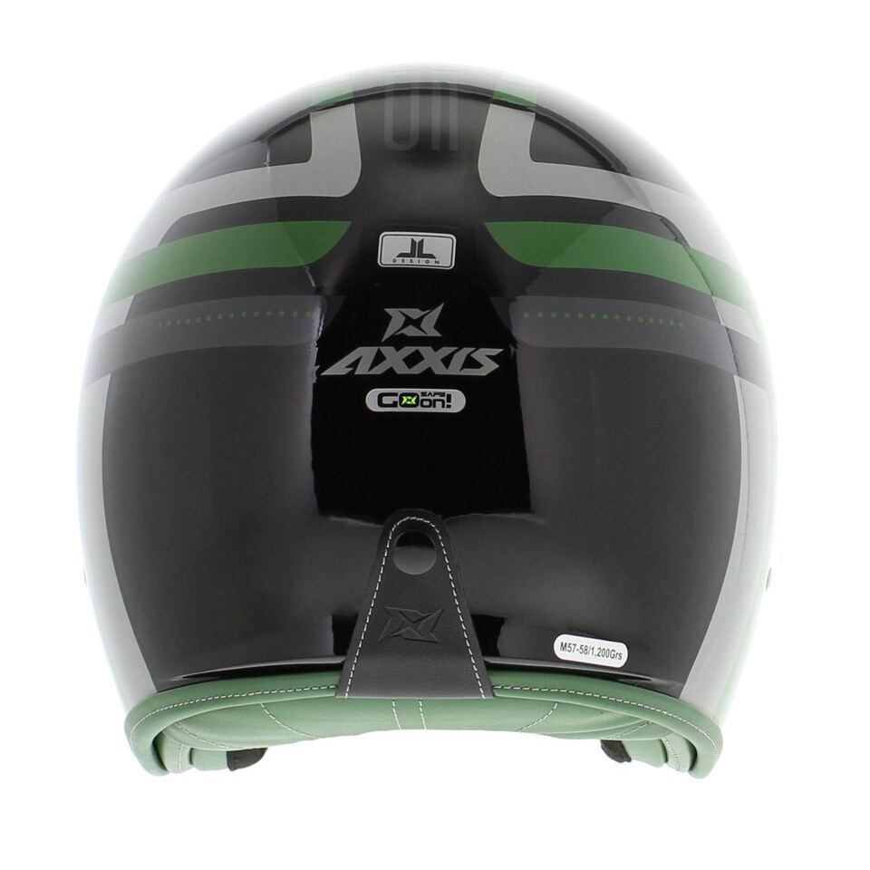 Axxis Jethelm, Hornet SV, Oldstyle, ABS, grün, glänzend, Vespa Helme, Grüner Vespa Helm, Axxis Helm grün, Helm mit Sonnenvisier, Vespa Helm mit Sonnenvisier
