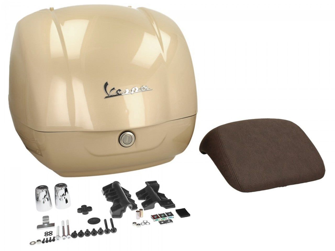 Top Case Kit Vespa (incl. Halteplatte), 36 l, beige, Top Case beige, Vespa Top Case Set beige, beiges Top Case Set Vespa
