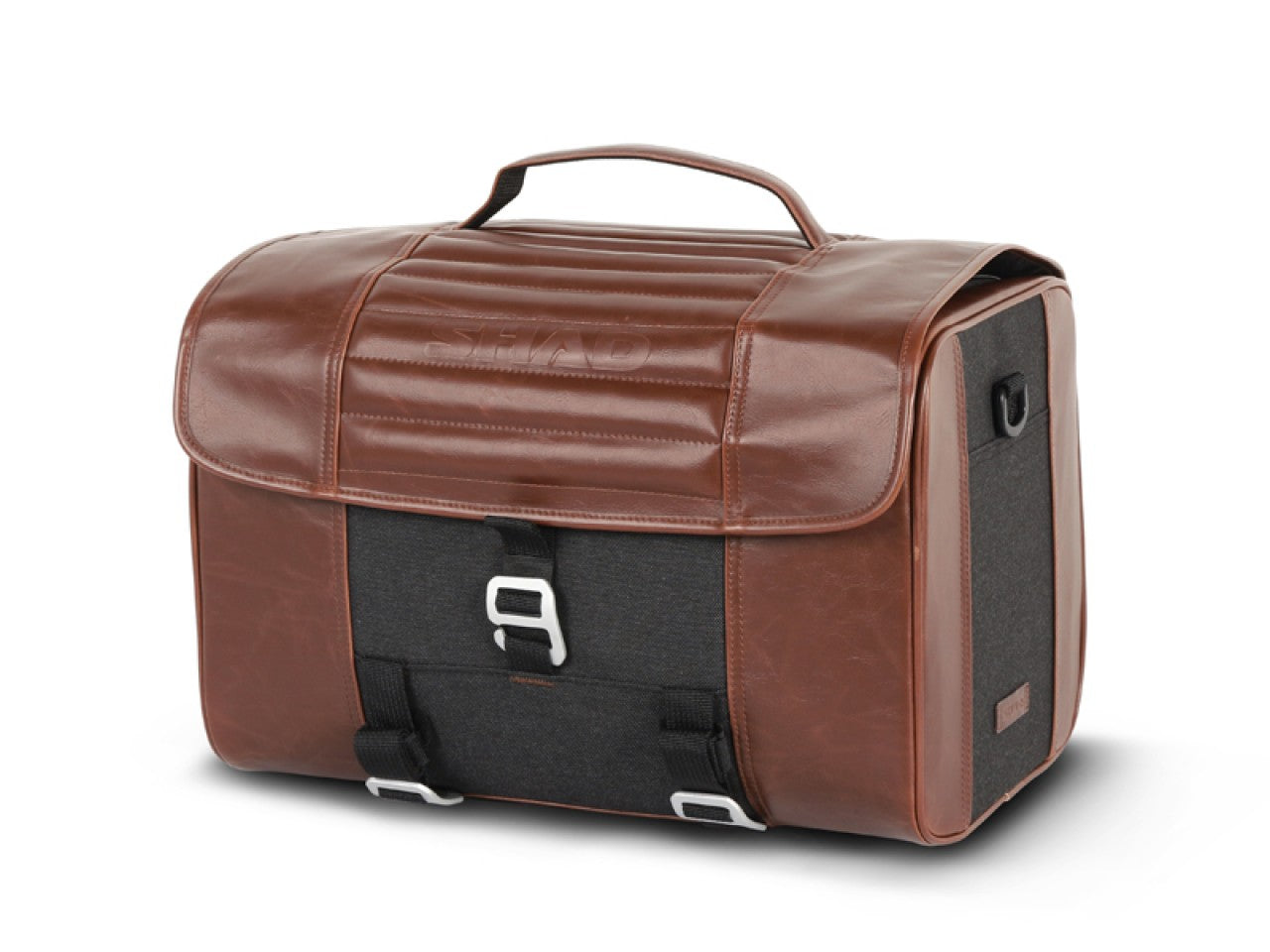 Shad Hecktasche, braun, 27 l, X0SR28 , Vespa Hecktasche braun Leder, braune Hecktasche Vespa, Roller Hecktasche, Hecktasche mit großem Fassungsvermögen, Vespa Topcase Alternative, Leder Heckkoffer