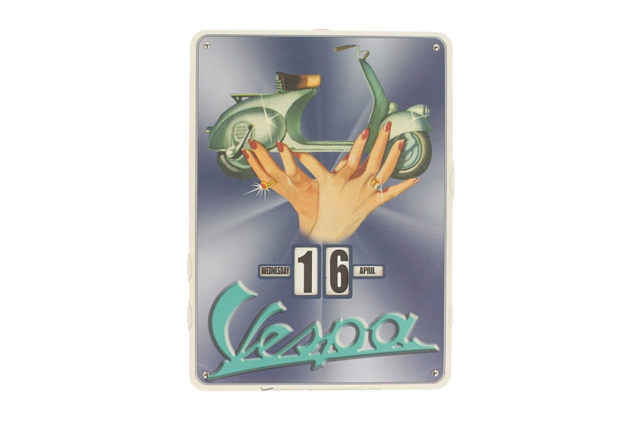 Vespa Endloskalender blau, Vespa Kalender, Kalender Vespa, Vintage kalender, Vespa Bürobedarf, Vespa Büromaterial