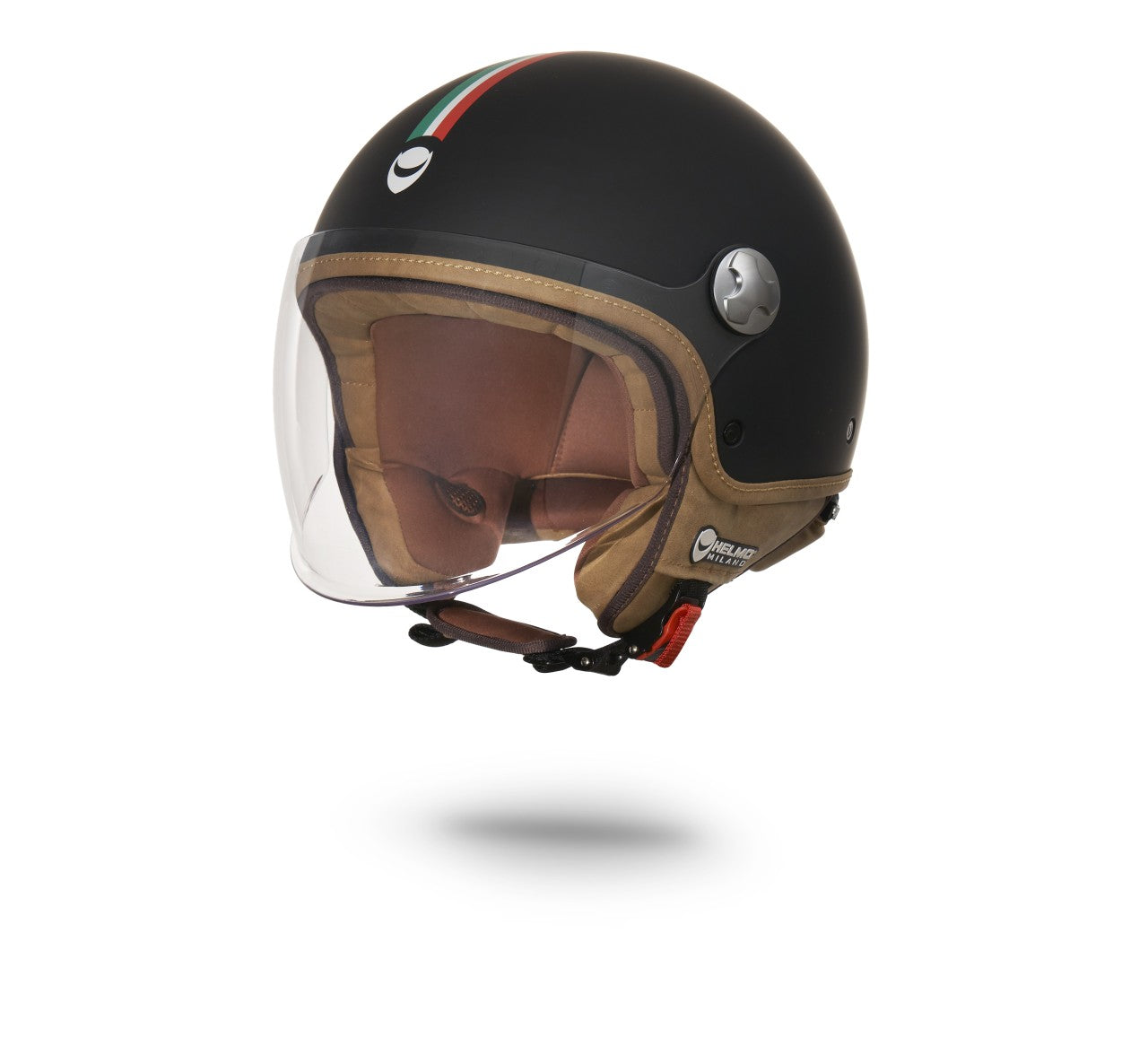 Helmo Milano Velonce, Velonce, Schneller Helm, Helmo Milano Bestseller, Bestseller Vespa Helm, Vespa Helm, Vespa Helm mit italienischer Flagge, schwarzer Vespa Helm, Qualitativer Rollerhelm, beliebte Rollerhelme