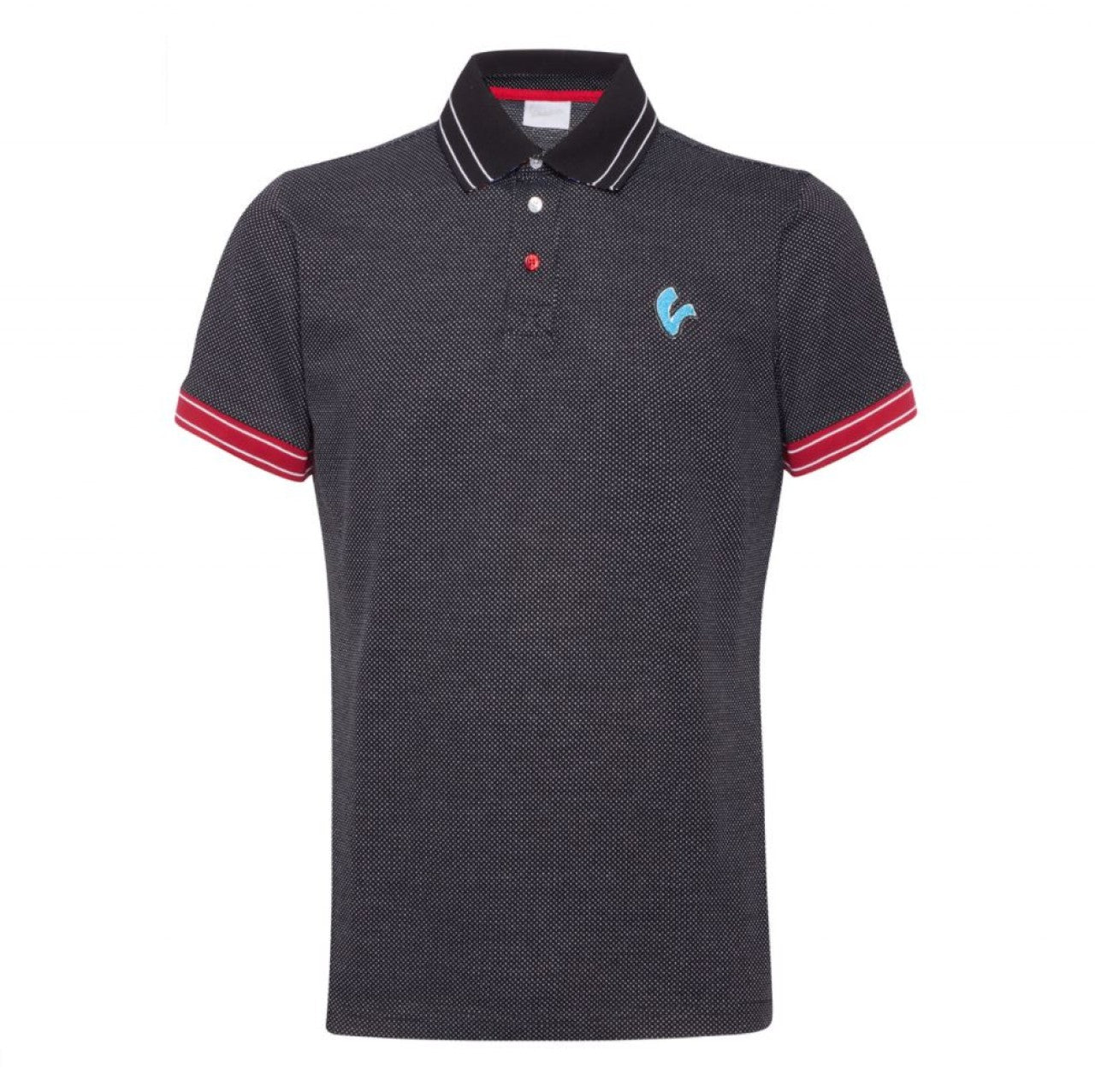 schwarzes Vespa V-Stripes Polo Shirt, Vespa Merchandising, Vespa Bekleidung, Vespa Polo