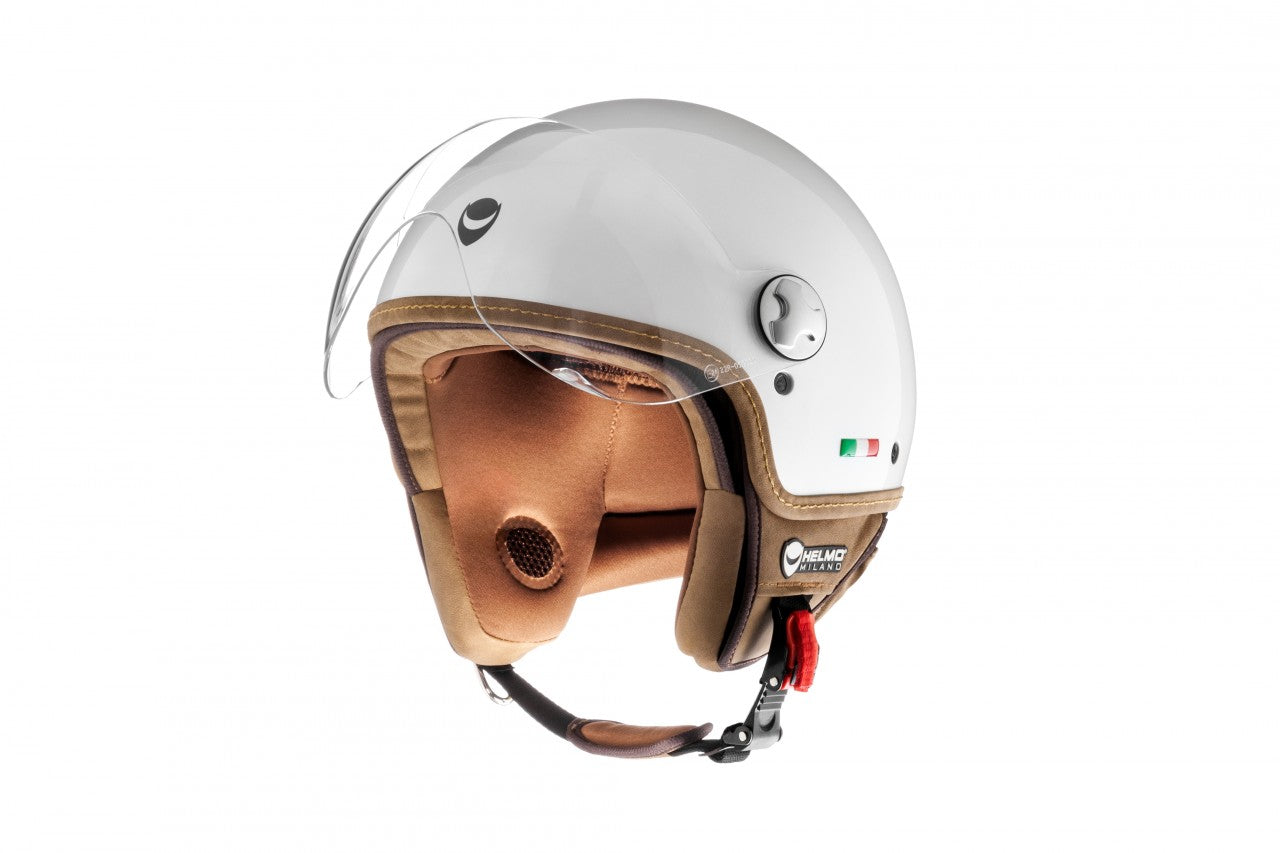 Helmo Milano Demi Jet, VaPensiero Pearl White , Vespahelm Weiß , Rollerhelm Weiß, Helmo Milano helm weiß, Helmo Milano, Helmo Milano Helme mit langem Visier, Helmo Milano Helme mit langem klarem Visier, Helmo Milano Va Pensiero