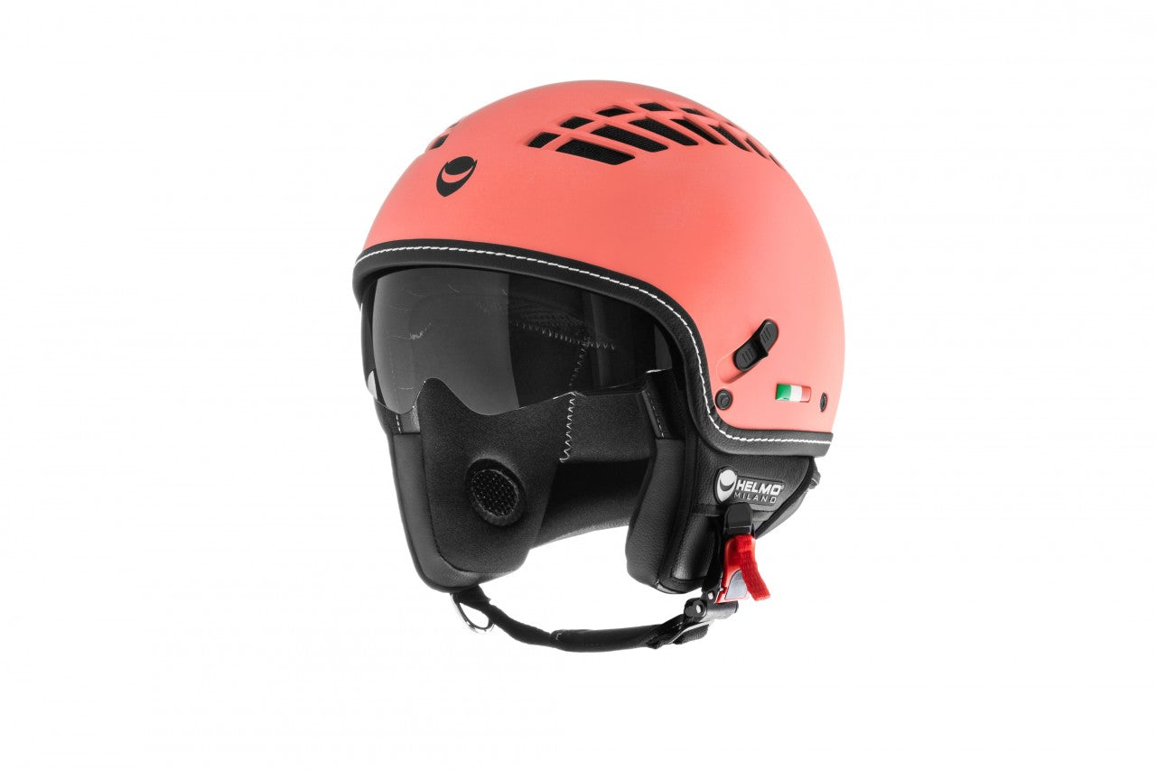 Helmo Milano Demi Jet ViaColVento Living Coral, Helmo Milano Helm Orange , Rollerhelm Orange , Vespa Helm Orange ,Helmo Milano Helm mit Sonnenvisier , Helmo Milano Helm mit Visieren günstig, Helmo Milano Helme mit SonnenVisier, Helmo Milano Helme, Viacolvento Vespa Helme, schlichte Vespa Helme mit Sonnenvisier