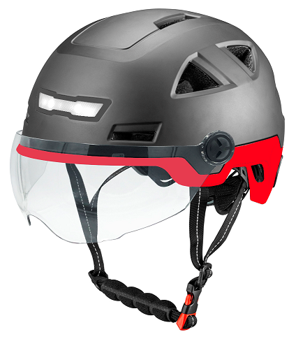 VITO Fahrradhelm mit Licht, Fahrradhelm mit Vorder- und Rücklicht, Fahrradhelm mit Visier, Winter Fahrradhelm,  Fahrradhelm mit Licht, Fahrradhelm mit Licht günstig