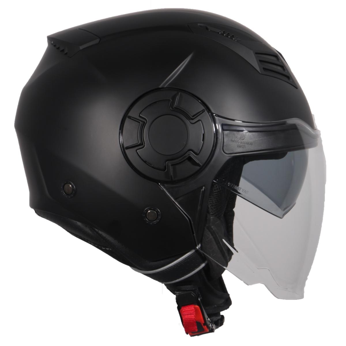 Jethelm Vito Isola matt schwarz, Vito Helme, billige/günstige Vespa Helme, Vespa Helm, Motorradhelm günstig, Helm ECE 22-06, Motorradhelme mit Visier, Vespa Helme mit Sonnenvisier, Rollerhelme günstig mit zwei Visieren