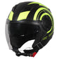 Jethelm Vito Isola matt schwarz/ neongelb, Vito Helme, billige/günstige Vespa Helme, Vespa Helm, Motorradhelm günstig, Helm ECE 22-06, Motorradhelme mit Visier, Vespa Helme mit Sonnenvisier, Rollerhelme günstig mit zwei Visieren