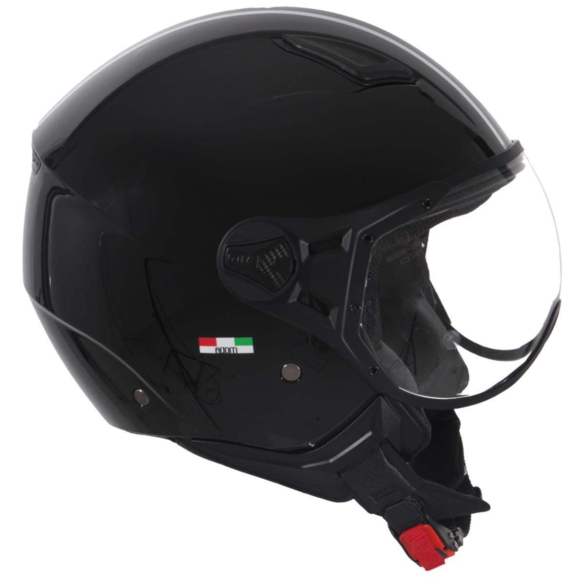 Helm vito jet moda glanz schwarz, Vespahelme günstig, günstige Vespa Helme, günstige schöne Rollerhelme, Helm mit Visier