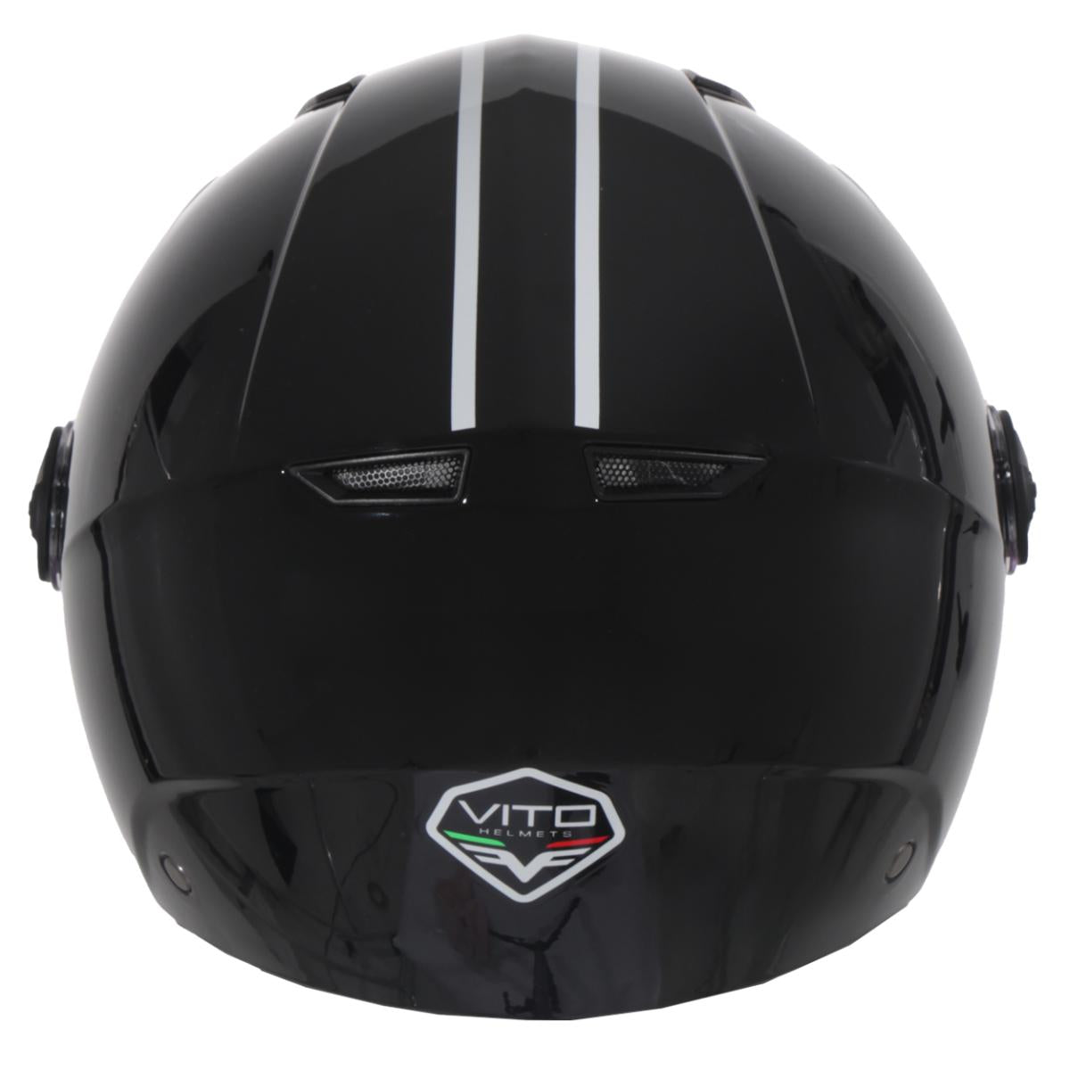 Helm vito jet moda glanz schwarz, Vespahelme günstig, günstige Vespa Helme, günstige schöne Rollerhelme, Helm mit Visier