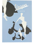 vespa merchandising, vespa zubehör, vespa büroartikel, vespa merchandise, vespa heimausstattung, vespa heimzubehör, vespa block, vespa schreibwaren, vespa geschenke, Vespa Notizblock DIN A4, Motiv: 1955 Silhouette