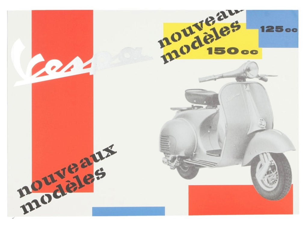 vespa merchandising, vespa zubehör, vespa büroartikel, vespa merchandise, vespa heimausstattung, vespa heimzubehör, vespa block, vespa schreibwaren, vespa geschenke, Vespa Notizblock DIN A4, Motiv: nouveaux modèles 125 cc 150 cc