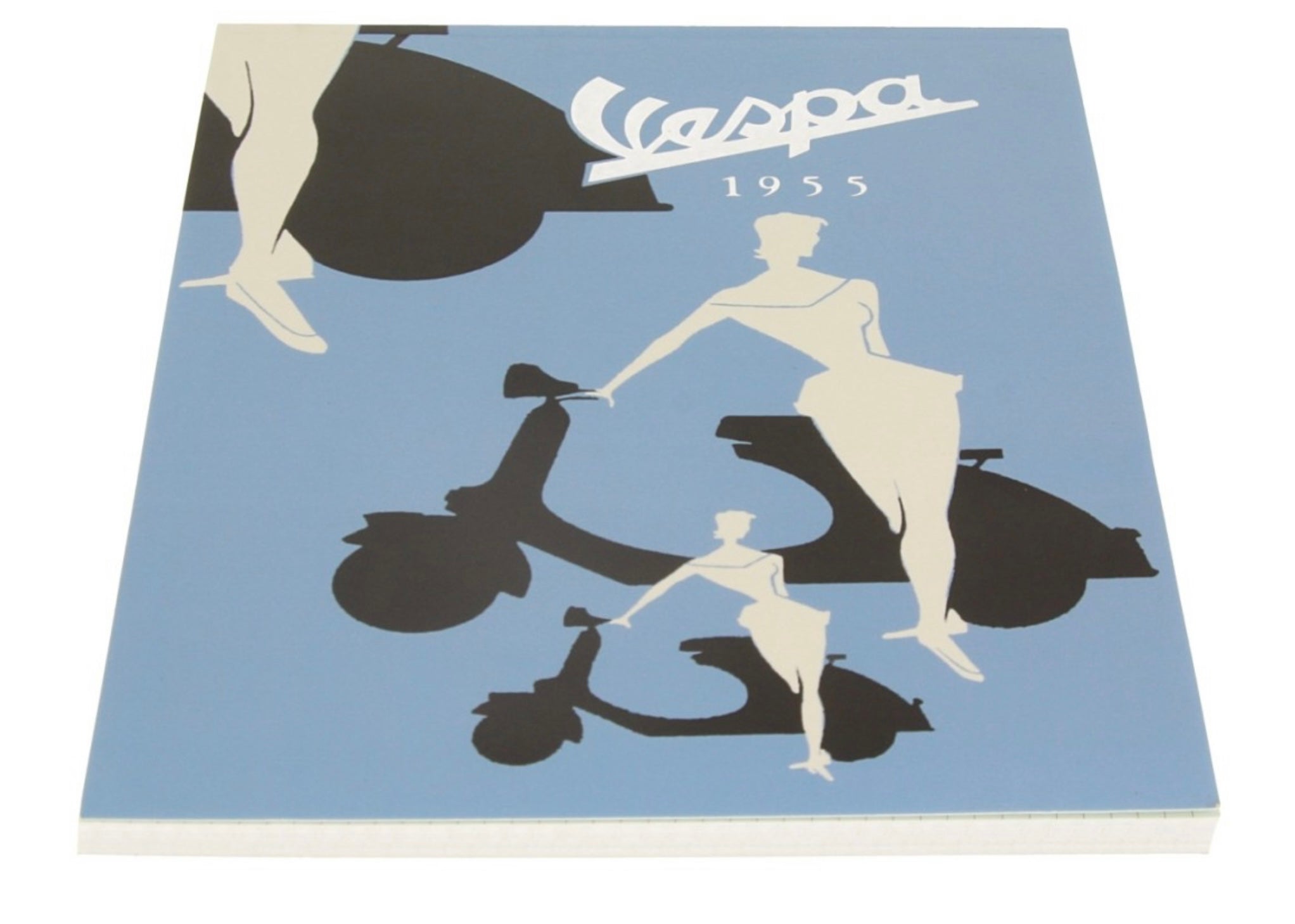 vespa merchandising, vespa zubehör, vespa büroartikel, vespa merchandise, vespa heimausstattung, vespa heimzubehör, vespa block, vespa schreibwaren, vespa geschenke, Vespa Notizblock DIN A4, Motiv: 1955 Silhouette