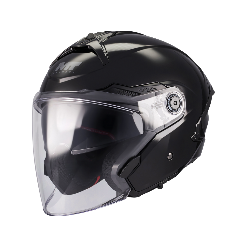 MT Helmets Jethelm Cosmo SV, Pure, schwarz, glänzend, ECE 22.06, MT Helme Integralhelme, Klapphelm, Klapphelm Vespa, Jethelm vespa, Vespa Helm zum Klappen, Klapphelm Schwarz