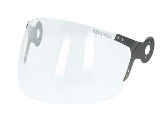 Visier Argentario, mit Chromhalter, klar, Vespa Zubehör, Zubehör Vespa, Vespa Helm Zubehör, Helme Vespa, Visier Vespa Zubehör, Ersatzteile Vespa Zubehör