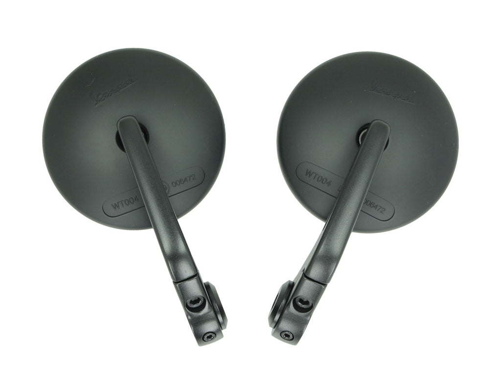 Lenkerendspiegel Satz schwarz, matt, Spiegel , Vespa Spiegel, Spiegel für Vespa, Lenkerendspiegel für Vespa, Vespa Zubehör