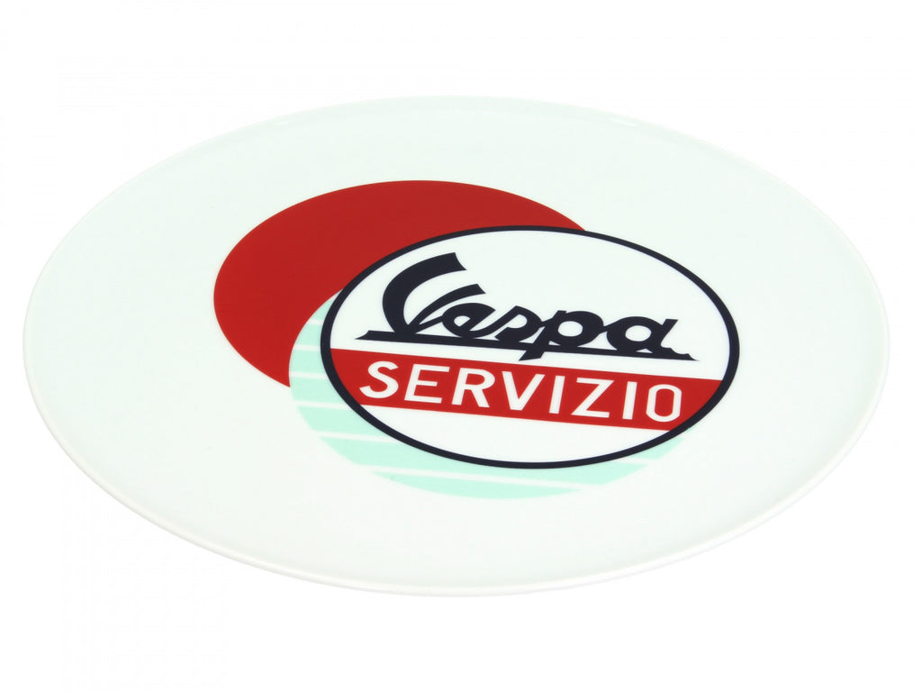 Vespa Teller Vespa Servizio, Keramik, weiß, blau, Vespa Zubehör, Vespa Heimausstattung, Vespa Teller, Vespa Besteck, Vespa Merchandising, Vespa Fanartikel, Vespa Geschenke