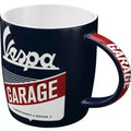 Vespa - Garage Tasse, Vespa Tasse, Vespa Garage Tasse, Vespa Tasse blau, blaue Tasse Vespa, blaue Tasse mit Vespa Motiv, günstige Vespa Tasse, Vespa Geschenk Ideen