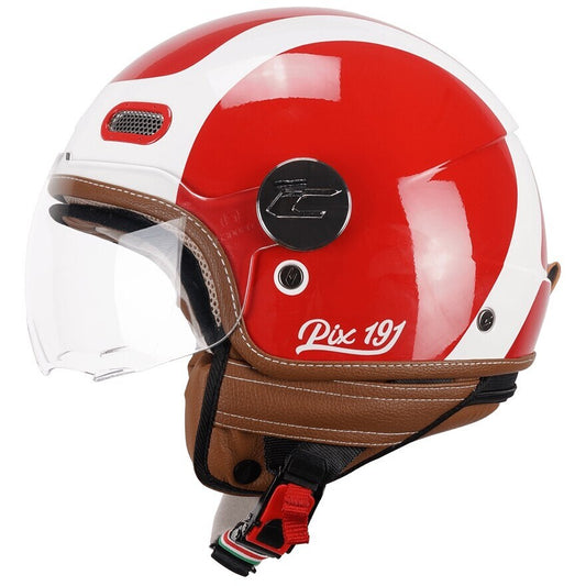 Helm Demi Jet CGM MOTO 191G PIX SPRING Rot/Weiß