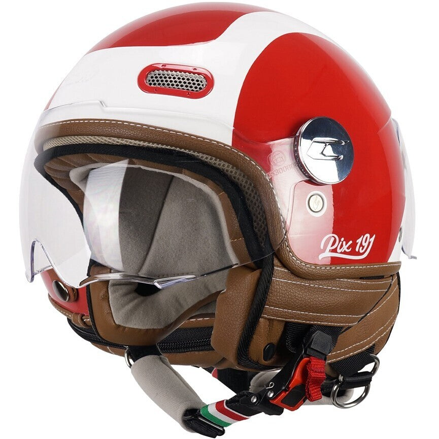 Helm Demi Jet CGM MOTO 191G PIX SPRING Rot/Weiß