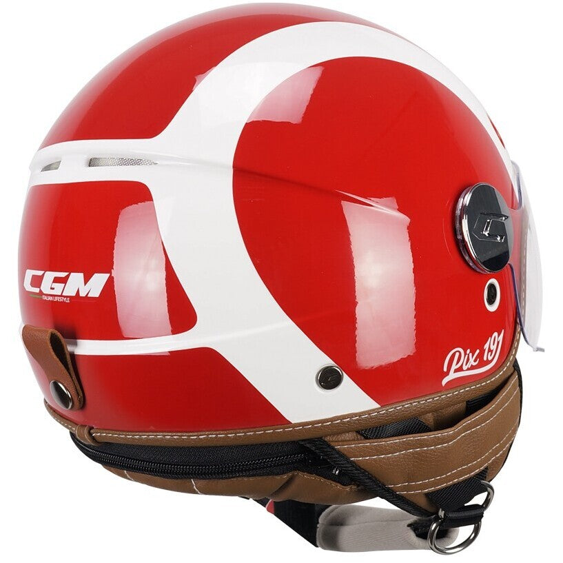 Helm Demi Jet CGM MOTO 191G PIX SPRING Rot/Weiß