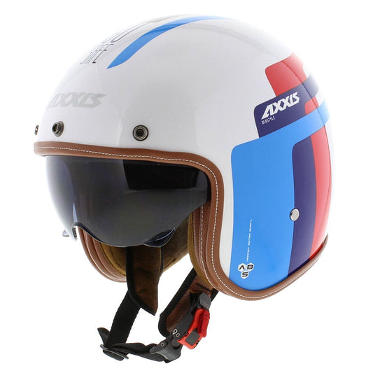 Axxis Jethelm, Hornet SV, Oldstyle, ABS, blau, glänzend, Vespa Helme, blauer Vespa Helm, Axxis Helm blau, Helm mit Sonnenvisier, Vespa Helm mit Sonnenvisier 