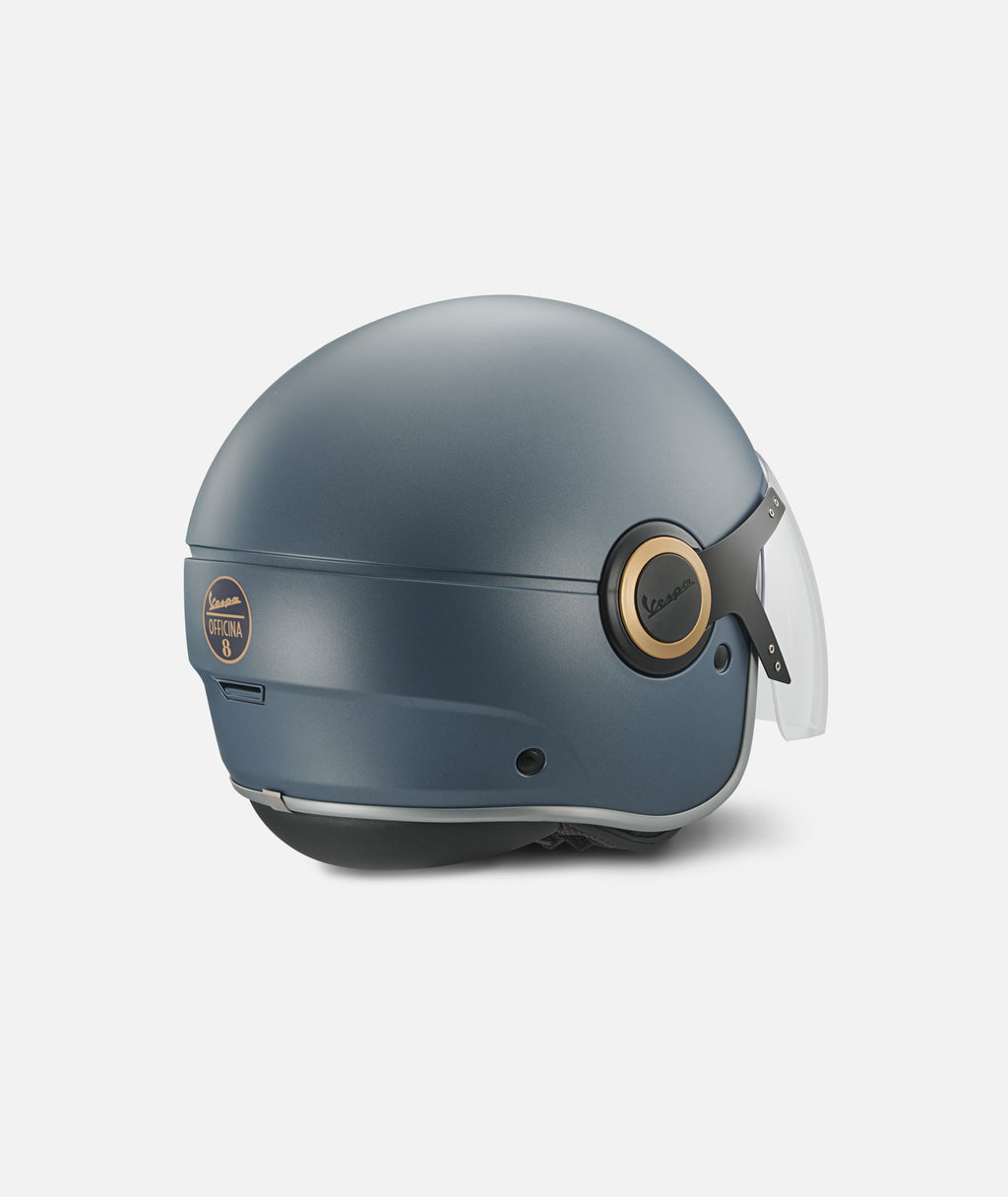 Vespa Officina Helm, Vespa Officina 8 Visor Jet-Helm, Vespa Officina Kollektion, Vespa officina 8, Geschichte der Officina, neue Vespa Kollektion, Vespa Kollektion Officina, Vespa Helm mit zwei Visieren, Helm mit Sonnenvisieren, Vespa Helm blau, blauer Vespa Helm,