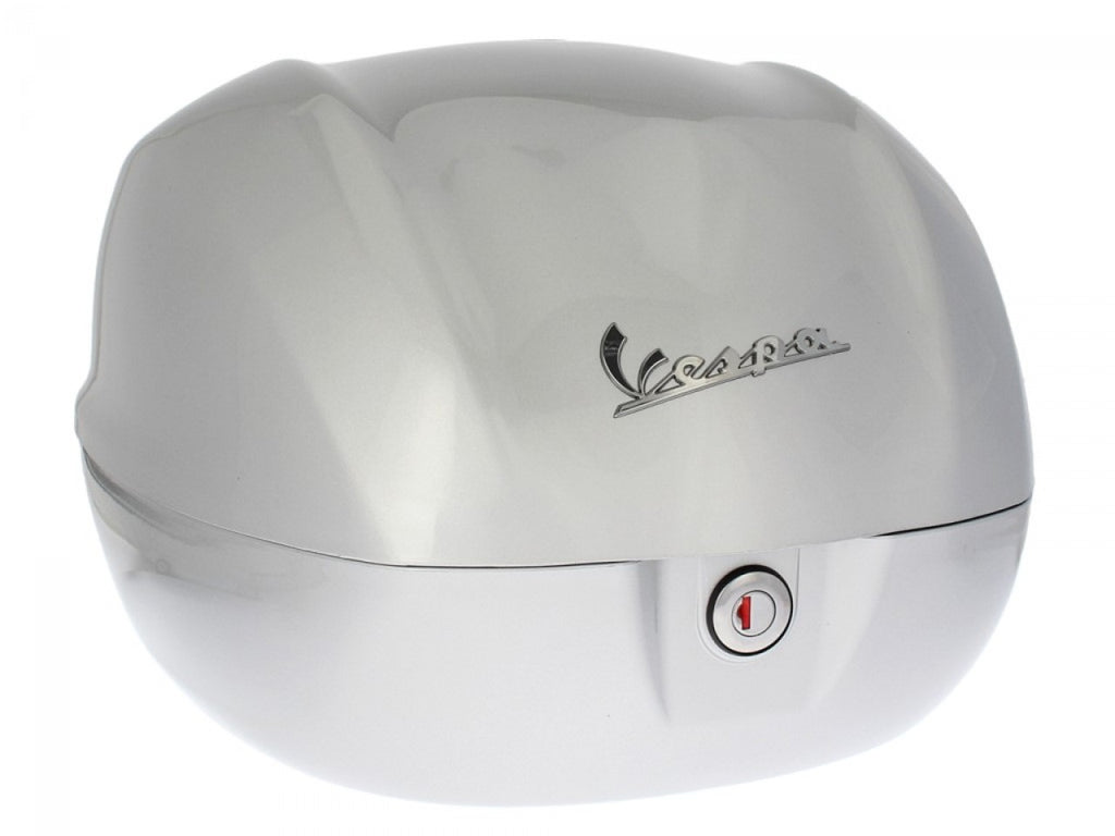 Top Case Vespa, 32 l, grau pulsar, Vespa Top Case grau, graues Vespa Top Case, Vespa Top Case silber, Vespa Gepäck, Vespa Gransportmöglichkeiten