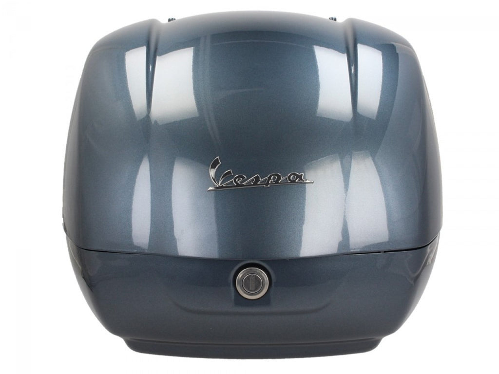 Top Case Kit Vespa (incl. Halteplatte), 36 l, grau GTS 300, grau Titanium, Vespa Top Case set grau, graues Vespa Top Case set, Top Case Set Vespa grau