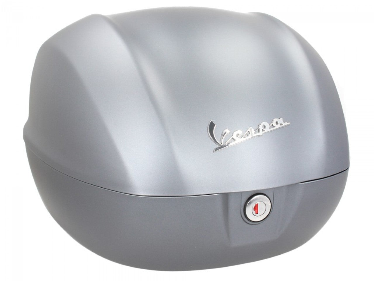 Top Case Vespa, 32 l, grau titanium, Vespa Top Case grau, graues Vespa Top Case, Vespa Top Case silber, Vespa Gepäck, Vespa Gransportmöglichkeiten