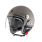 Helmo Milano Demi Jet, Eos, anthrazit, matt für Vespa, Helmo Milano Helm mit Visier, mit 2 Visieren, günstig,Helmo Milano Helme mit langem Visier, Helmo Milano Helme, EOS Vespa Helme, schlichte Vespa Helme mit langem klaren Visier 