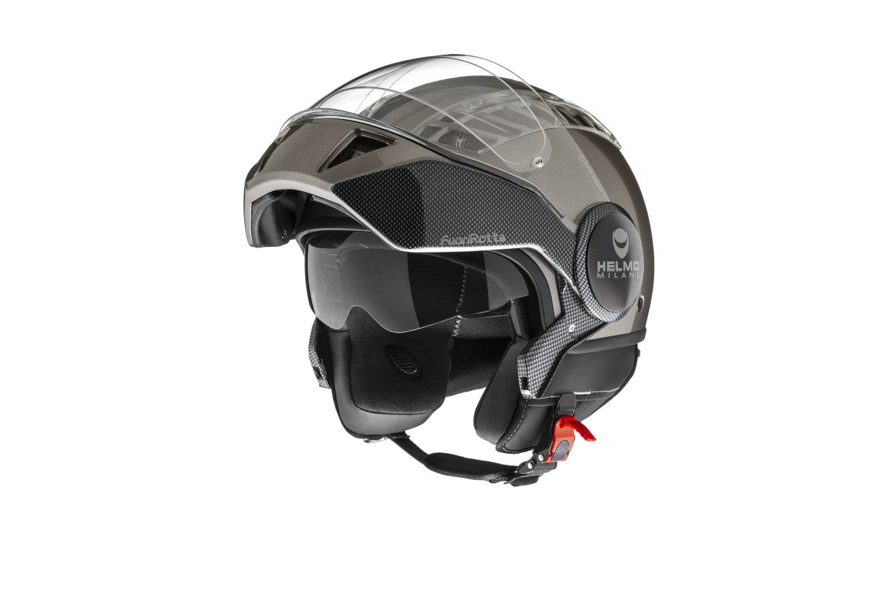 Helmo Milano Full Jethelm, FuoriRotta, grau, Helmo Milano Volljethelm , Volljethelme graue, garue Volljethelme, Helmo Milano Helm mit Sonnenblende, Helmo Milano Helm mit langem Visier, Helmo Milano Helm mit zwei Visieren