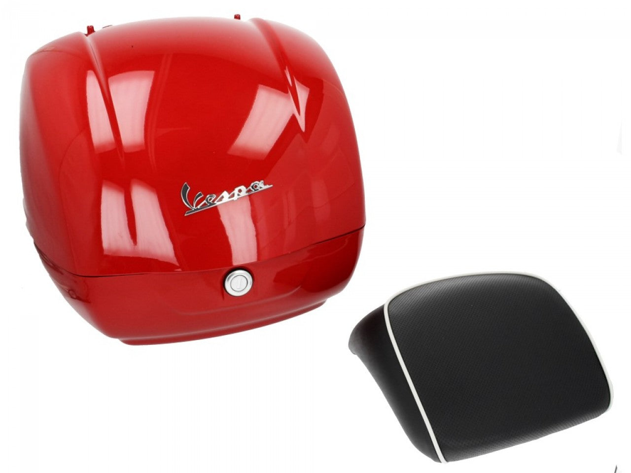 Top Case Kit Vespa (incl. Halteplatte), rot dragon, Vespa Topcase rot mit Halteplatte, Vespa Top case rot