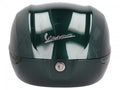 Top Case Vespa, 32 l, Racing Sixties, grün metallized, Vespa Topcase grün glanz, Vespa TopCase glänzend, glänzend grünes Top Case Vespa, grünes Topcase