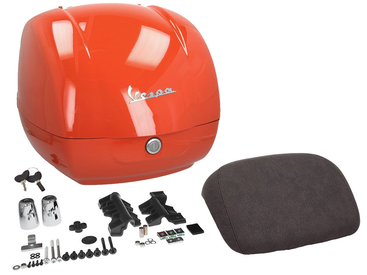 Top Case Kit  Vespa (incl. Halteplatte), 36 l, orange impulsivo, vespa Top Case set, vespa Top case set orange, Vespa Top Case Orange