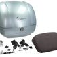 Top Case Kit Vespa (incl. Halteplatte), 36 l, grau metallic, grau Titanium, Vespa Top Case set grau, graues Vespa Top Case set, Top Case Set Vespa grau