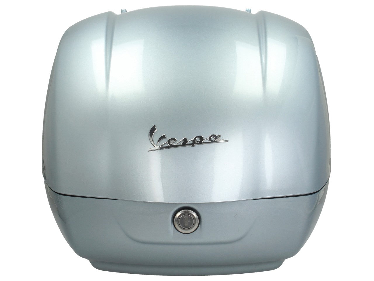 Top Case Kit Vespa (incl. Halteplatte), 36 l, grau metallic, grau Titanium, Vespa Top Case set grau, graues Vespa Top Case set, Top Case Set Vespa grau