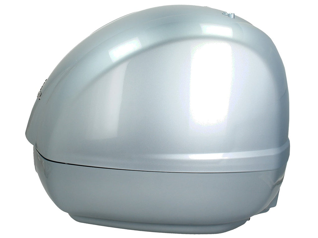 Top Case Kit Vespa (incl. Halteplatte), 36 l, grau metallic, grau Titanium, Vespa Top Case set grau, graues Vespa Top Case set, Top Case Set Vespa grau