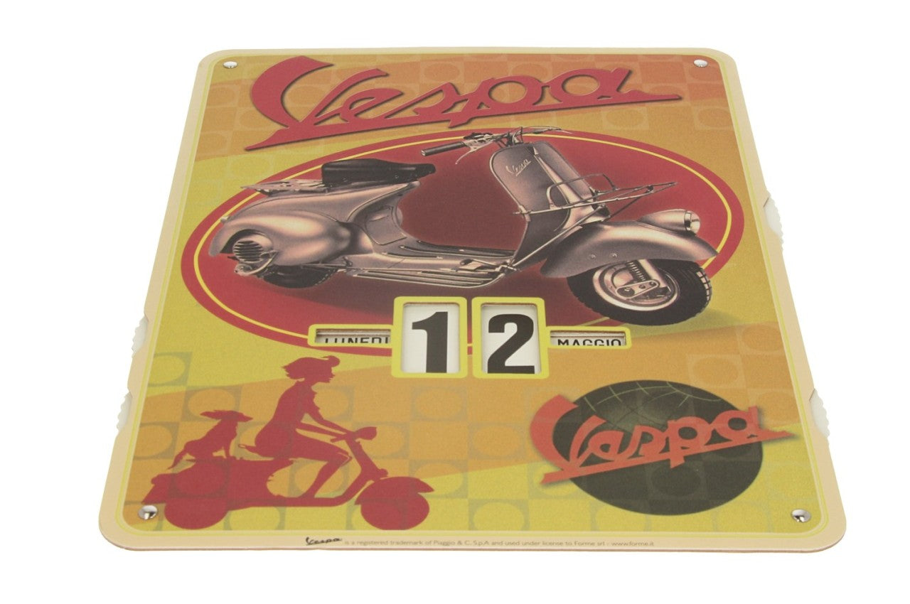 Vespa Endloskalender gelb-rot, Vespa Kalender, Kalender Vespa, Vintage kalender, Vespa Bürobedarf, Vespa Büromaterial