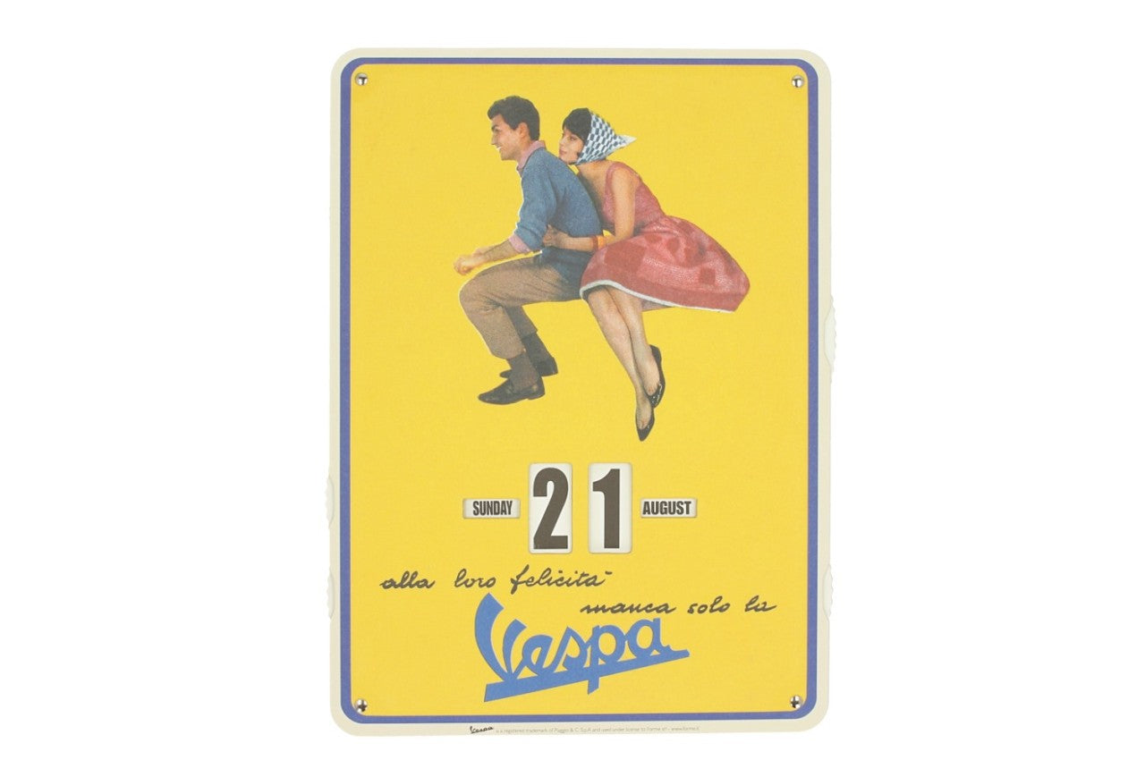 Vespa Endloskalender gelb, Vespa Kalender, Kalender Vespa, Vintage kalender, Vespa Bürobedarf, Vespa Büromaterial