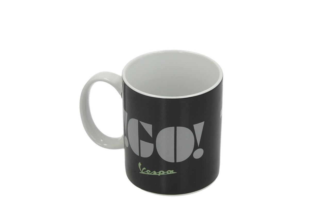 Vespa Tasse, schwarz, Vespa Logo