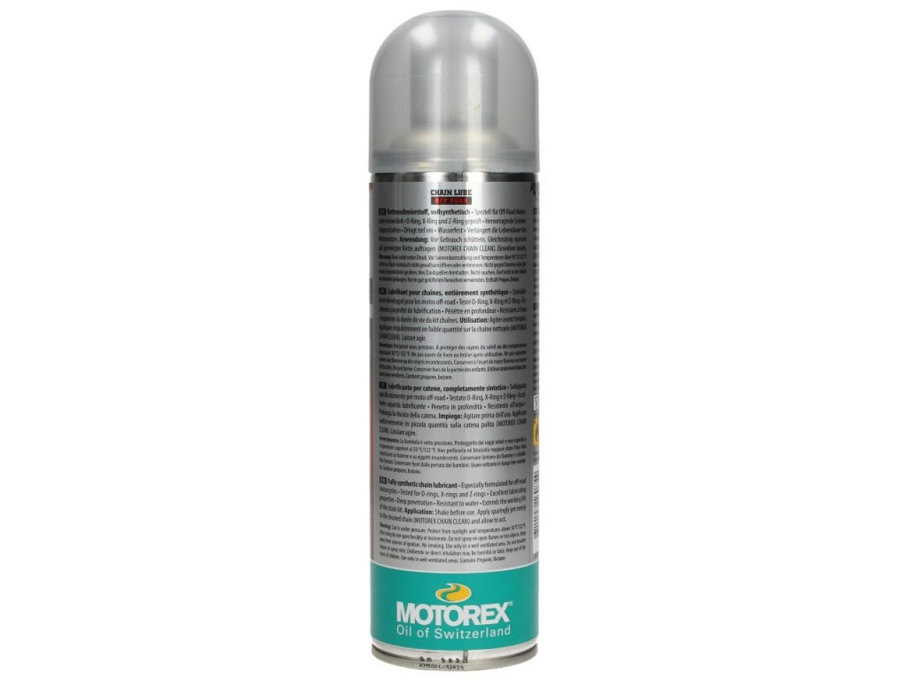 Motorex Kettenspray ChainLube Off Road, 0,500 l , Kettenspray für Motorrad/Vespa, Vespa Pflegeartikel, Pflegeartikel Vespa, Pflegeartikel Motorrad, Motorrad Pflegeartikel, Motorex Pflegeprodukte, Helmreinigung Vespa, Helmpflege Vespa 