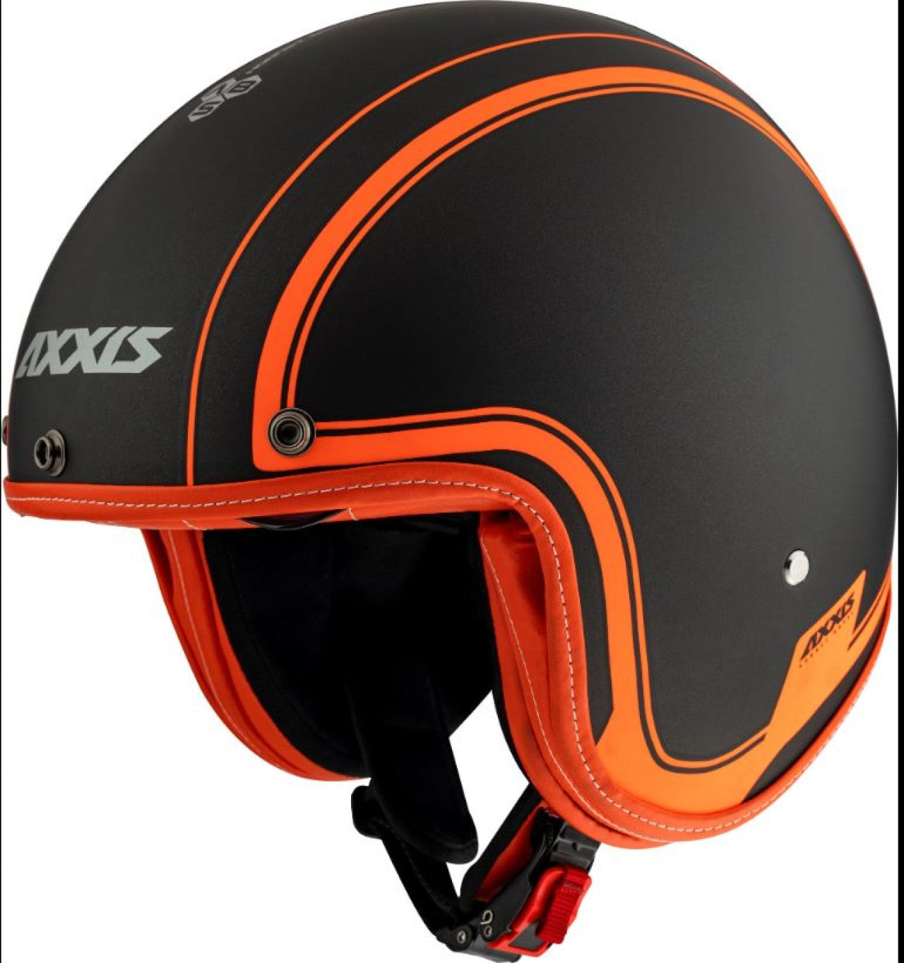 Axxis Jethelm, Hornet SV, Royal, schwarz, orange, matt ,günstige Axxishelme, Rollerhelme, Vespa Helm, Blaue günstige Rollerhelm