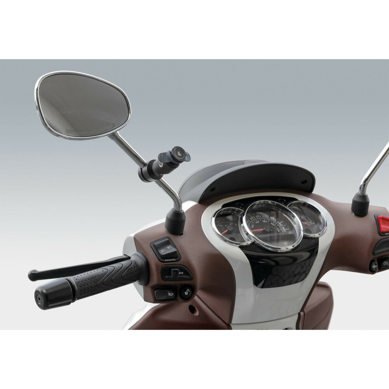 Opti Line Titan Handyhalterung Motorrad Spiegel- und Querstangenhalterung, Vespa Handyhalterung, Motorrad Handyhalterung, Fahrrad Handyhalterung, Handyhalterung Optiline, Vespa Handyhalterung, Vespa Musik hören, während Vespa fahren telefonieren