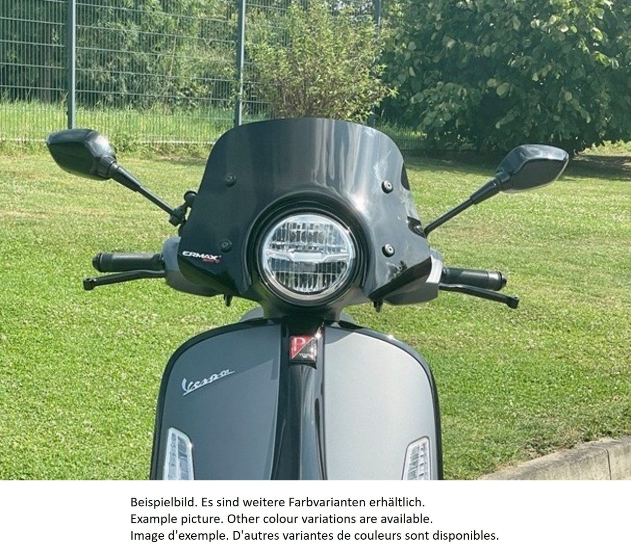 Ermax Windschutzscheibe mit Halterung, mit ABE, Piccolo, Höhe: 300 mm für Vespa