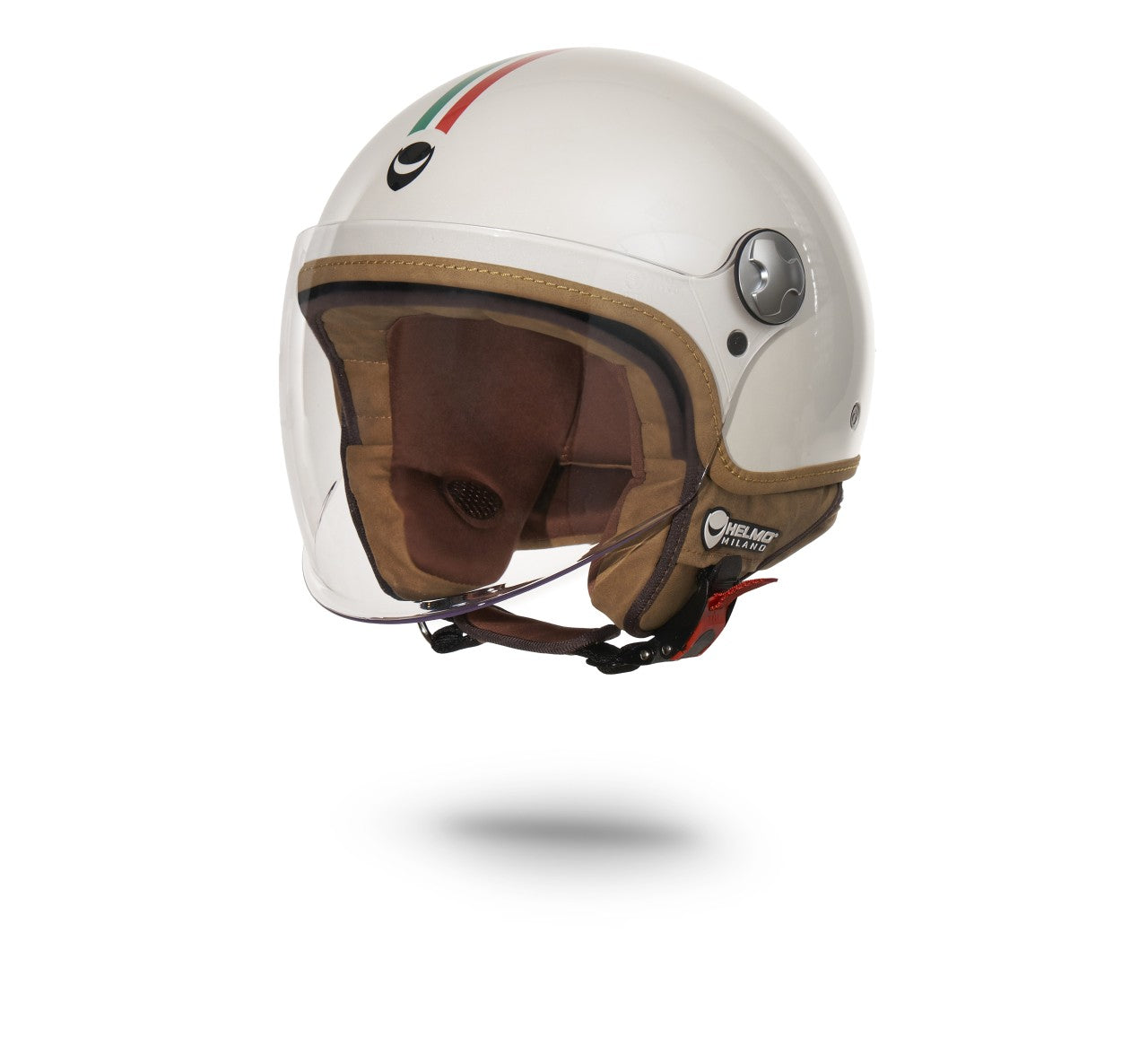 Helmo Milano Velonce, Velonce, Schneller Helm, Helmo Milano Bestseller, Bestseller Vespa Helm, Vespa Helm, Vespa Helm mit italienischer Flagge, schwarzer Vespa Helm, Qualitativer Rollerhelm, beliebte Rollerhelme