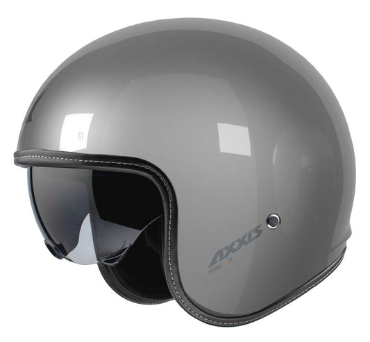 Axxis Jethelm, Hornet SV, Solid, ABS, grau, glossy, ECE 22.06 ,Axxis Helme, Vespa ECE 22.06 Helme, brandneue Helme, Vespa Helme, Roller Helme, Vespa 2024 Helme, beliebte Vespa Helme