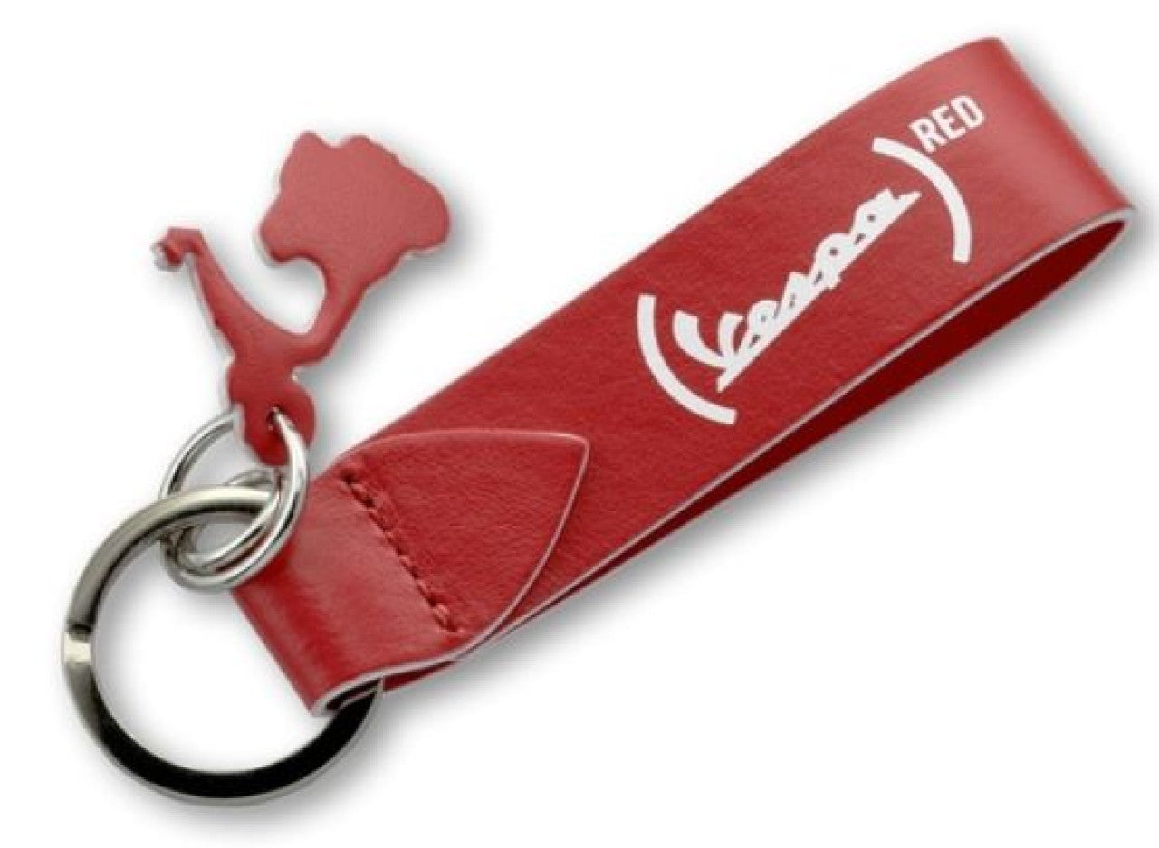 Schlüsselanhänger VESPA (RED)® aus rotem Leder