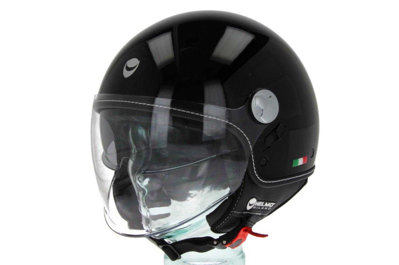 Vespa Merchandising, Vespa Zubehör, Vespa Geschenk, Vespa 2024 Neu Erscheinungen, Neue Vespa Helme, VaPensiero ECE 22.06, ECE 22.06 Helmo Milano Helme, Neue Helmo Milano Helme, Helmo Milano Helme ECE 22.06, Helmo Milano Demi Jet, Eos, schwarz, glänzend 22.06