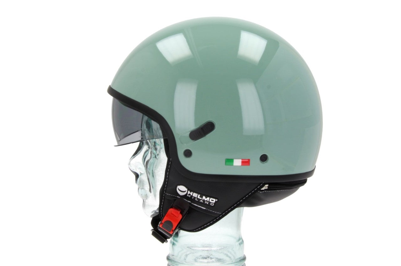 Helmo Milano Demi Jet, Puro Slider, grün/sage 22.06, Helmo Milano ECE 22.06, Helmo Milano Helme , günstige Rollerhelme, bunte Rollerhelme, Vespa Zubehör, vespa Helme ECE 22.06